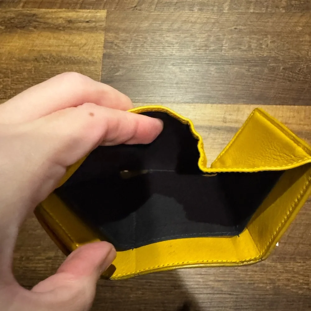 Balenciaga‎ Yellow Leather Envelope Card Holder Wallet